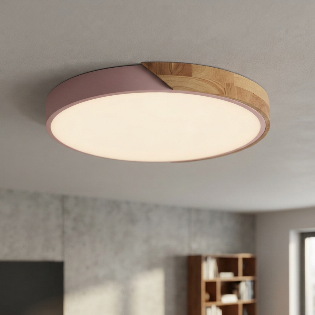 NordicaBeam | Elegancka naturalna drewniana skandynawska lampa sufitowa LED