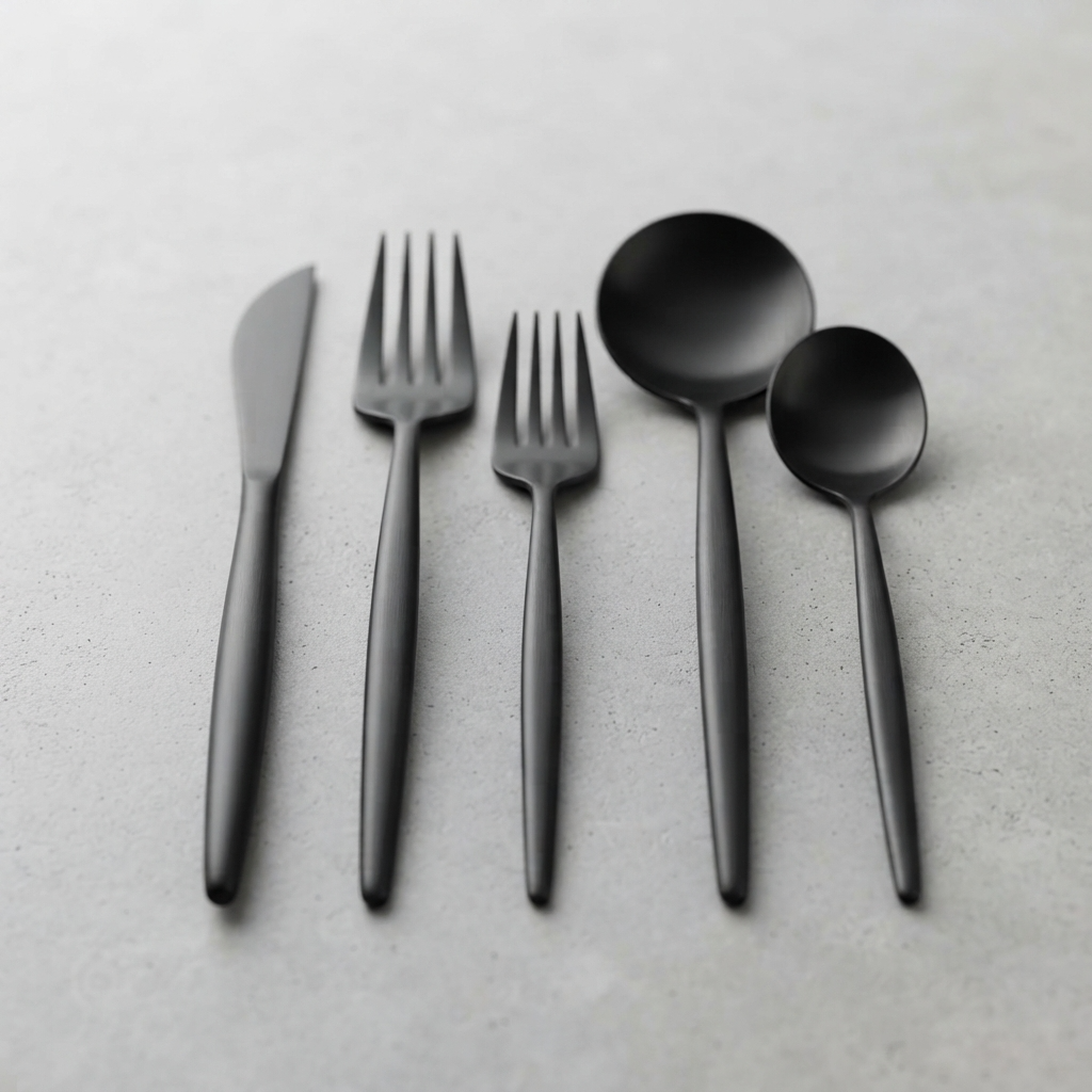 ElysianCutlery | Elegancki minimalistyczny zestaw stołowy ze stali nierdzewnej