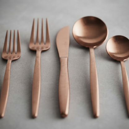 ElysianCutlery | Elegancki minimalistyczny zestaw stołowy ze stali nierdzewnej