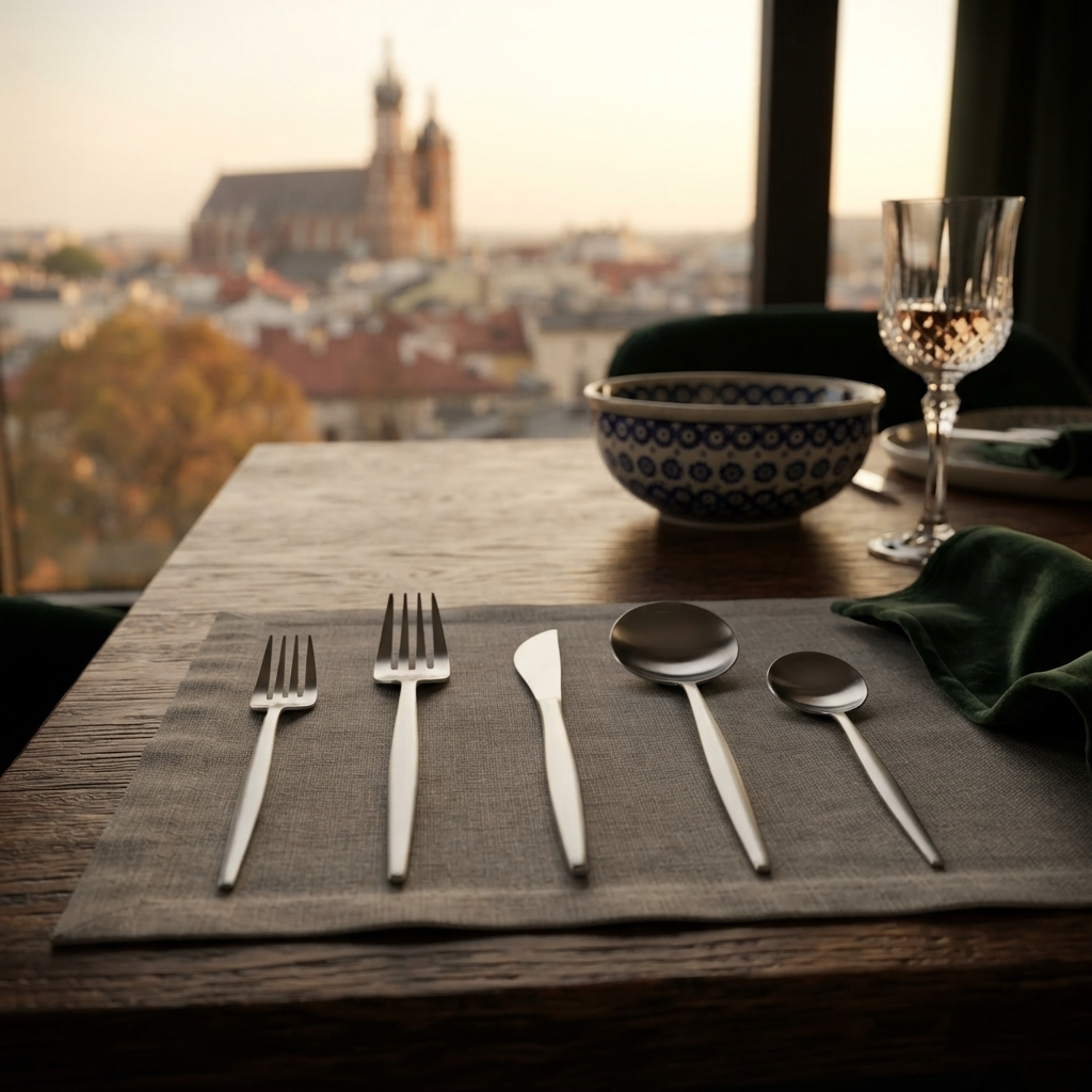 ElysianCutlery | Elegancki minimalistyczny zestaw stołowy ze stali nierdzewnej