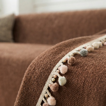 HavenCove | Cozy Durable Chenille Sofa Protector with Whimsical Tassels