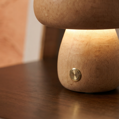 MushLume | Drewniana lampka nocna LED o fantazyjnym, zabawnym designie