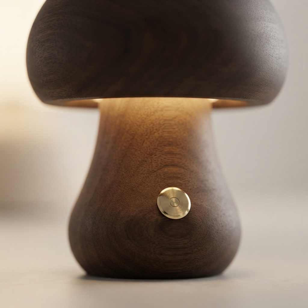 MushLume | Drewniana lampka nocna LED o fantazyjnym, zabawnym designie