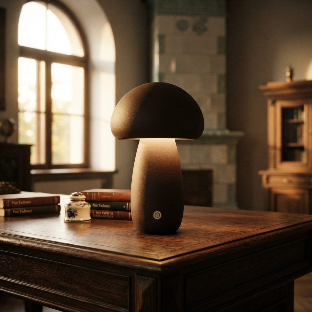 MushLume | Drewniana lampka nocna LED o fantazyjnym, zabawnym designie