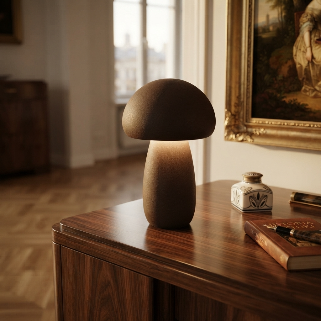 MushLume | Drewniana lampka nocna LED o fantazyjnym, zabawnym designie