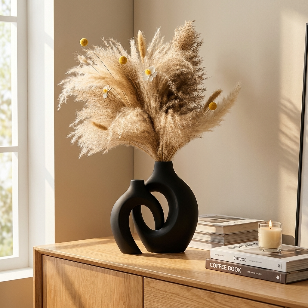 Modern Minimalist Vase Set | Decorative Ceramic Vases for Elegant Home Decor with Easy Maintenance