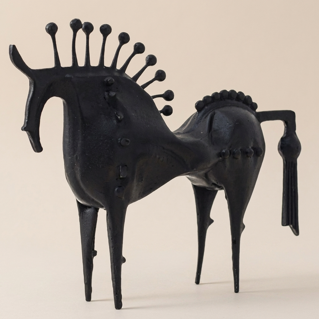 Equinox | Unique Elegant Black Metal Horse Decorative Sculpture