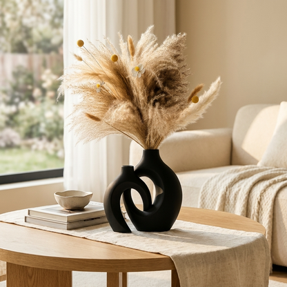 Modern Minimalist Vase Set | Decorative Ceramic Vases for Elegant Home Decor with Easy Maintenance