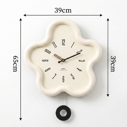 Flower Pendulum Wall Clock with Silent Movement | Eco-Friendly