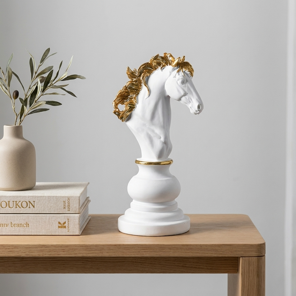 Artisan Chess Piece Sculpture | Elegant Resin Decor for Unique Home Styling