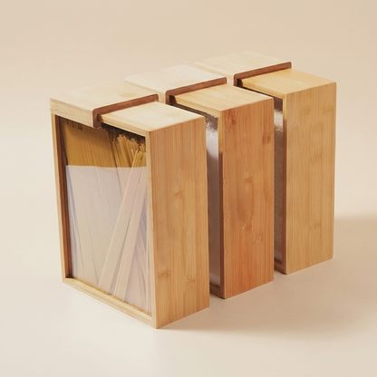 EcoBamboo | Stylish Sustainable Clear Glass Food Dispenser Set