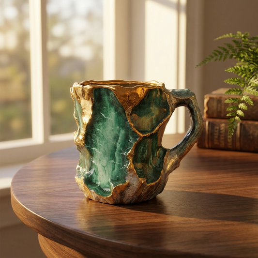 Elegant Crystal Coffee Mug with Unique Design | Durable Quartz for Enjoyable Mornings