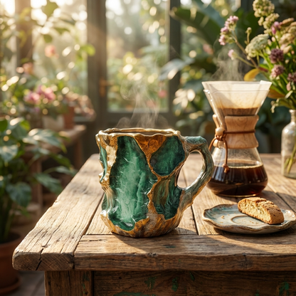 Elegant Crystal Coffee Mug with Unique Design | Durable Quartz for Enjoyable Mornings