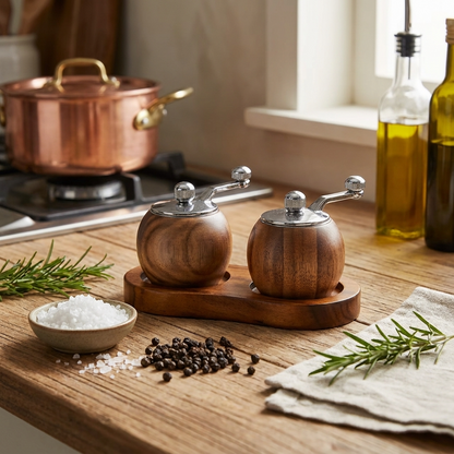 Lattea Nordic Salt and Pepper Mill Grinder Set with Eco-Friendly Wood | Elegant Design for Effortless Seasoning 7