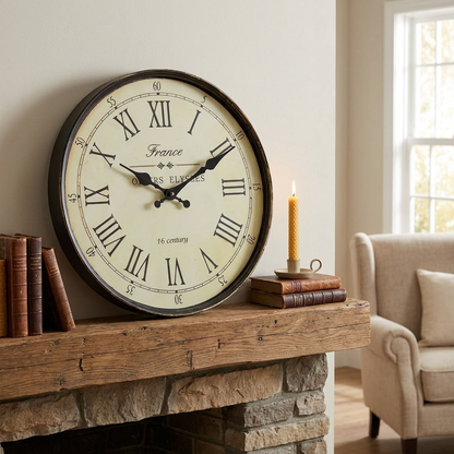 Elegant Wall Clock | Classic French Design with Silent Quartz Movement | Timeless Home Decor for Any Space