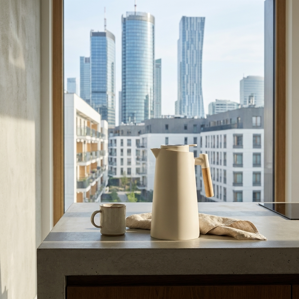 ElaraGlass | Elegant Insulated Thermal Jug with Wooden Handle