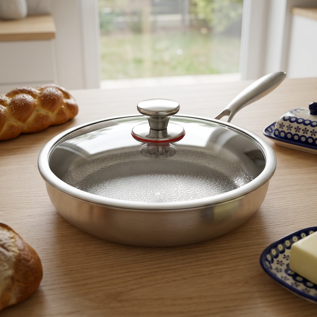 ElaraGlow Multilayer Steel and Titanium Frying Pan | Oven Safe, Teflon & PTFE Free, Induction