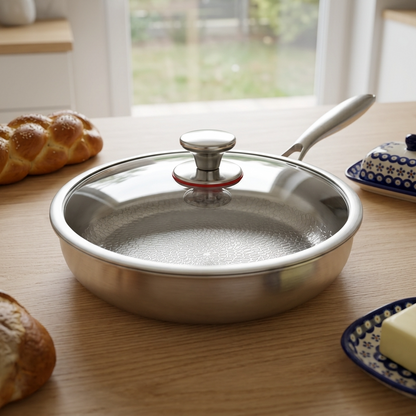 ElaraGlow Multilayer Steel and Titanium Frying Pan | Oven Safe, Teflon & PTFE Free, Induction