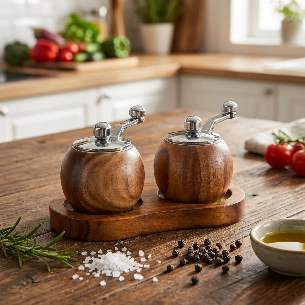Lattea Nordic Salt and Pepper Mill Grinder Set with Eco-Friendly Wood | Elegant Design for Effortless Seasoning 4