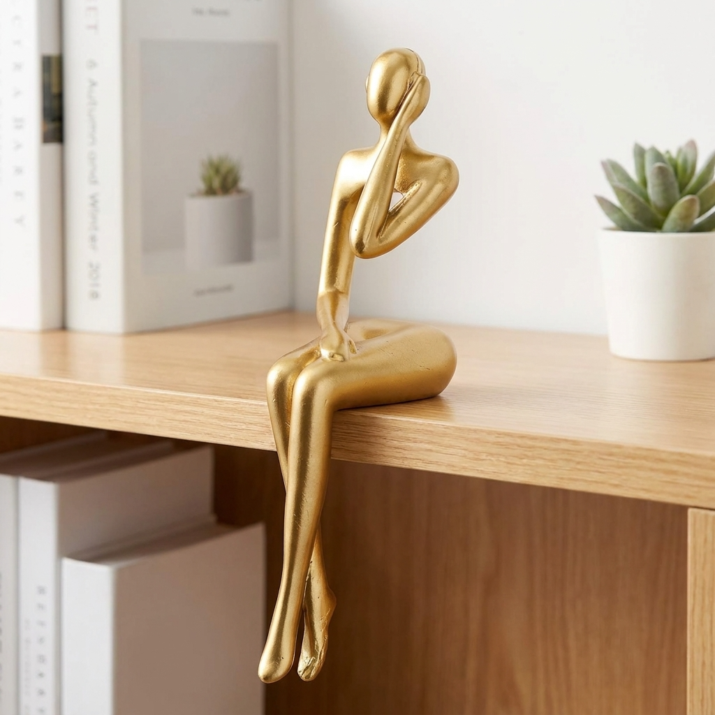 Abstract Bookshelf Figurines | Artistic Resin Sculptures with Unique Design | Modern Home Decor for Elegance and Sophistication 3