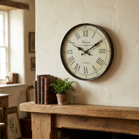 Elegant Wall Clock | Classic French Design with Silent Quartz Movement | Timeless Home Decor for Any Space