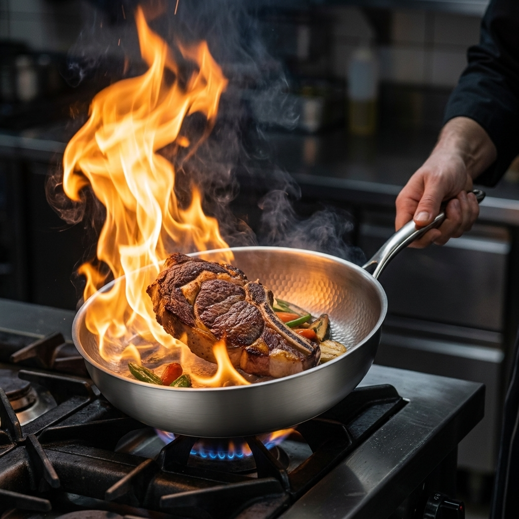 Titanium Cookware | Premium Frying Pan with Indestructible Design | Universal Compatibility for All Heat Sources