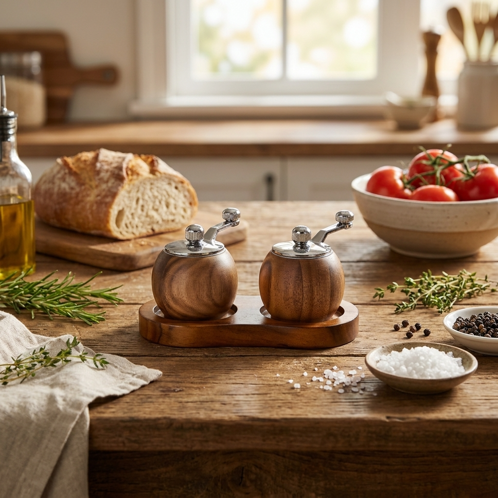 Lattea Nordic Salt and Pepper Mill Grinder Set with Eco-Friendly Wood | Elegant Design for Effortless Seasoning 5