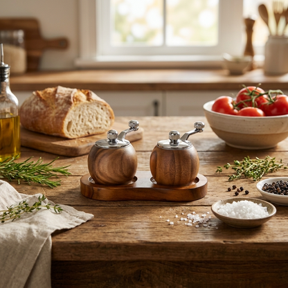 Lattea Nordic Salt and Pepper Mill Grinder Set with Eco-Friendly Wood | Elegant Design for Effortless Seasoning 5