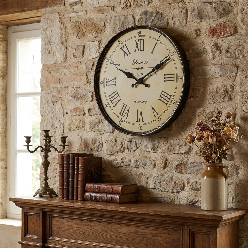 Elegant Wall Clock | Classic French Design with Silent Quartz Movement | Timeless Home Decor for Any Space