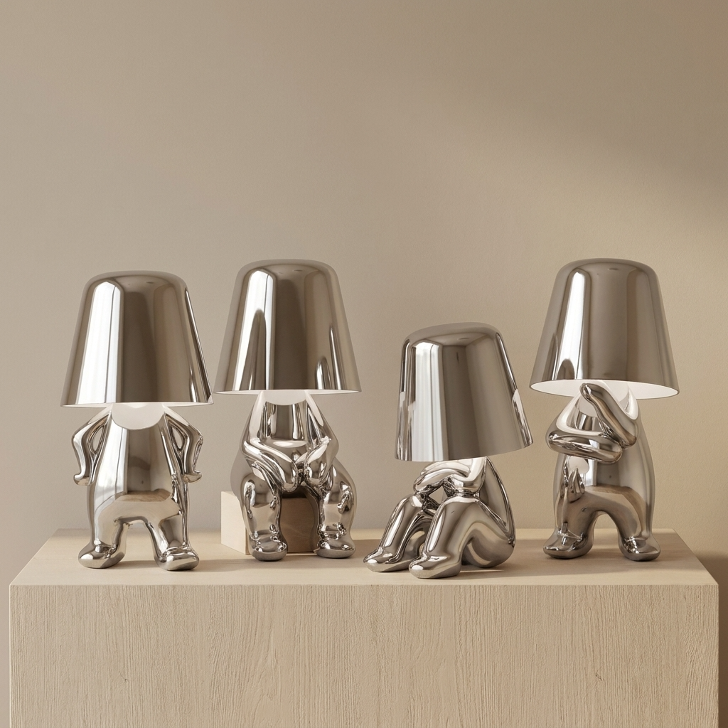 AuroraGlow | Elegant Dimmable Gold Character Figurine Table Lamp 25