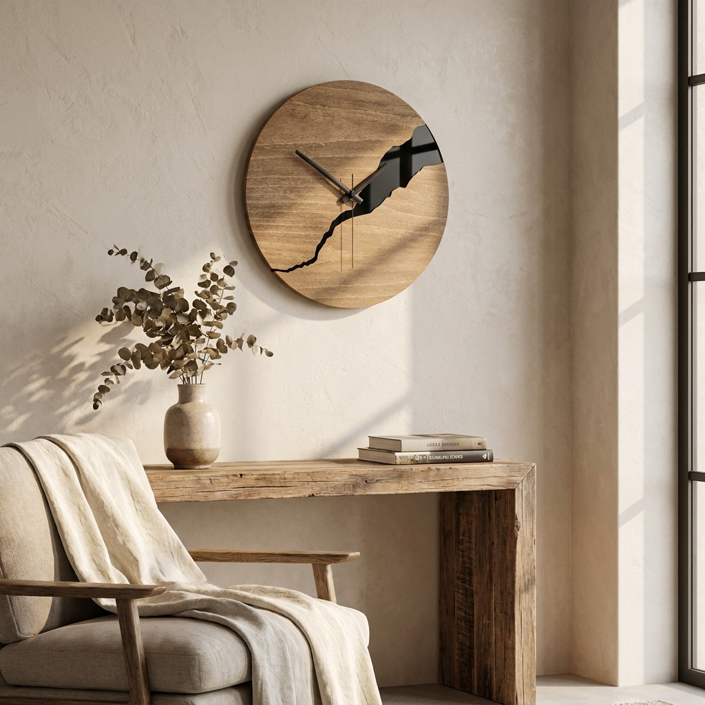 Rustic Charm | Minimalist Wall Clock with Timeless Design | Versatile Decor for Any Interior
