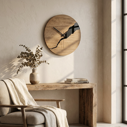 Rustic Charm | Minimalist Wall Clock with Timeless Design | Versatile Decor for Any Interior