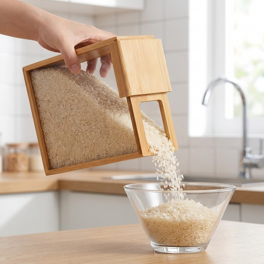 EcoBamboo | Stylish Sustainable Clear Glass Food Dispenser Set