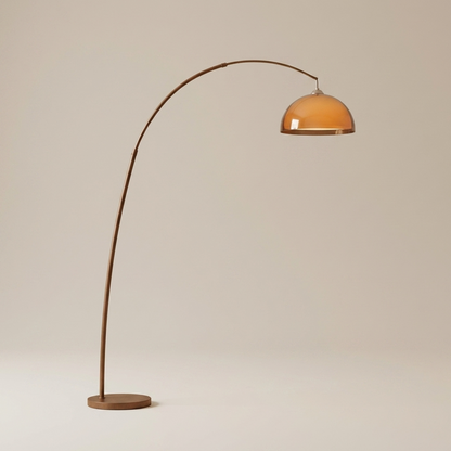 ArcadiaGlow | Stylish Modern Arched Floor Lamp with Warm Dome Shade