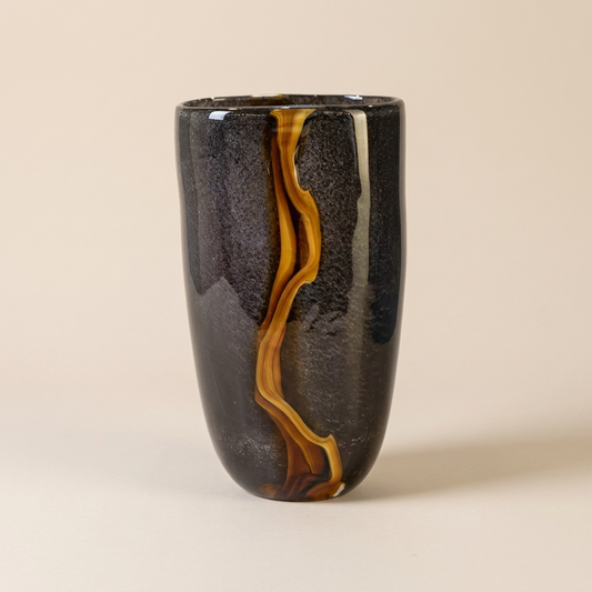 OrionGlass | Elegant Handblown Black Tabletop Vase for Home Decor 0