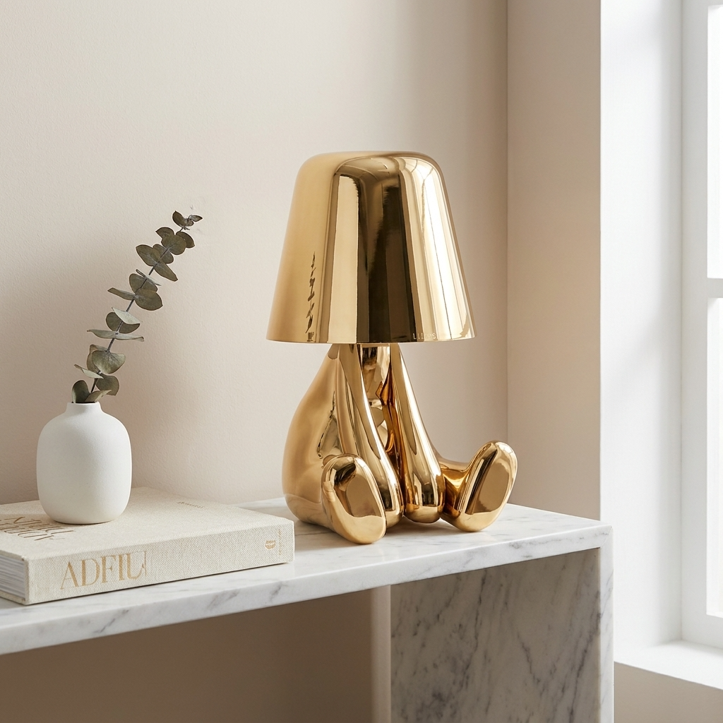 AuroraGlow | Elegant Dimmable Gold Character Figurine Table Lamp 29