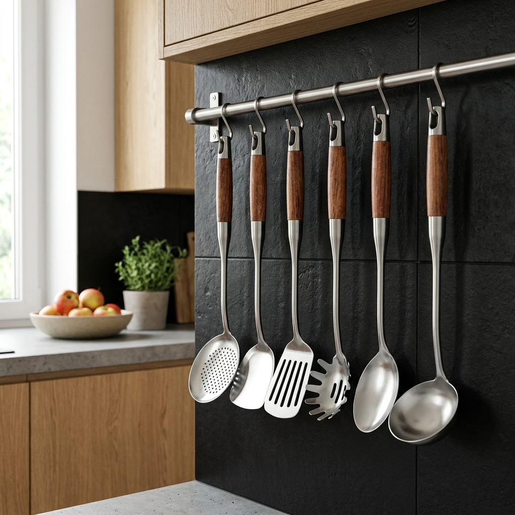 Culina Luxe | Stainless Steel Kitchen Utensil Set with Ergonomic Wooden Handles | Durable & Elegant Cooking Tools for Effortless Meal Prep 2